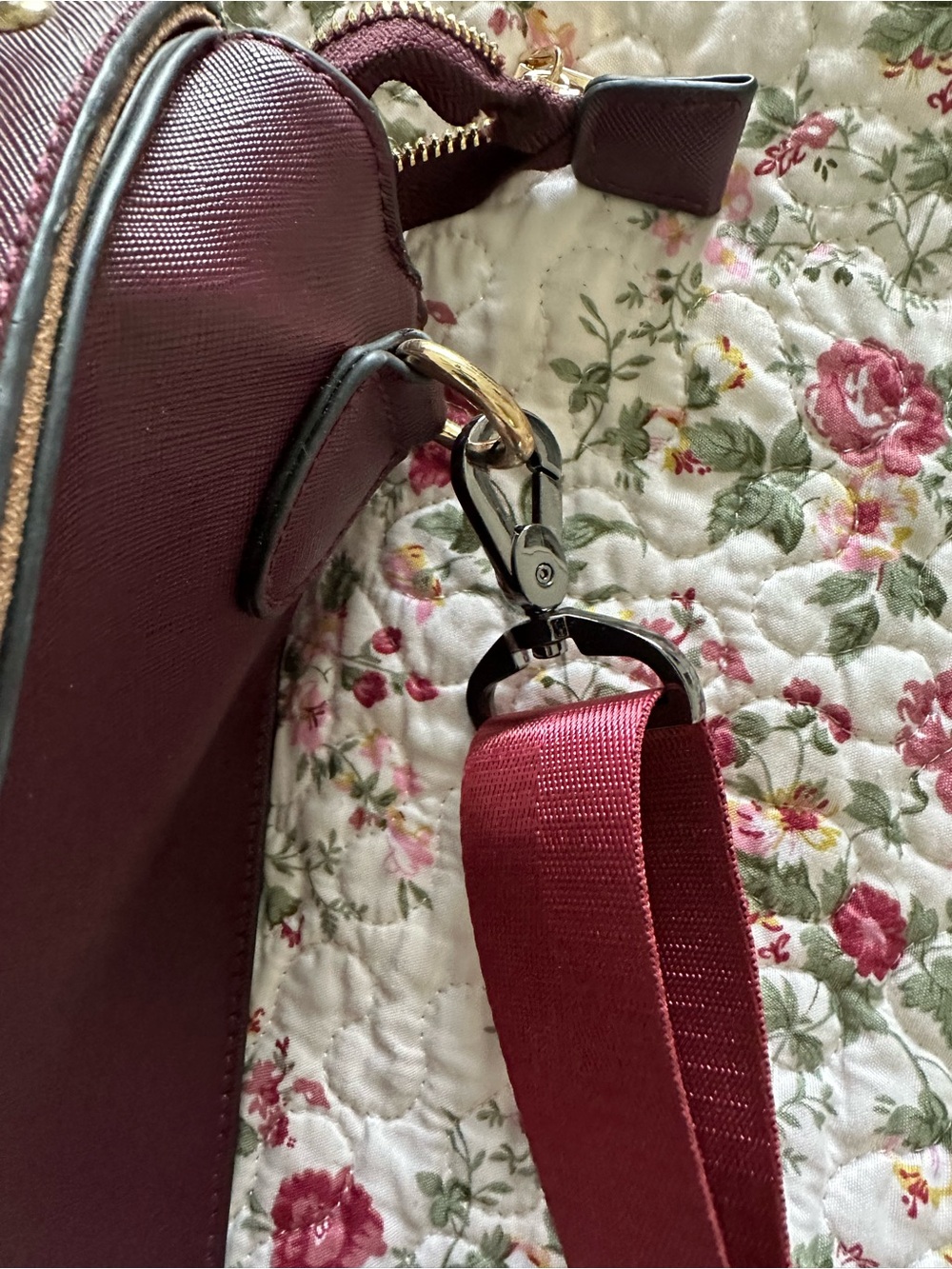 Studded Burgundy Women's Crossbody Satchel Briefcase Laptop Bag - Picture 3 of 7
